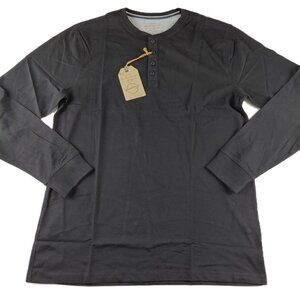 Weatherproof Vintage Long Sleeve Henley Shirt Men's Size Large Black Jersey